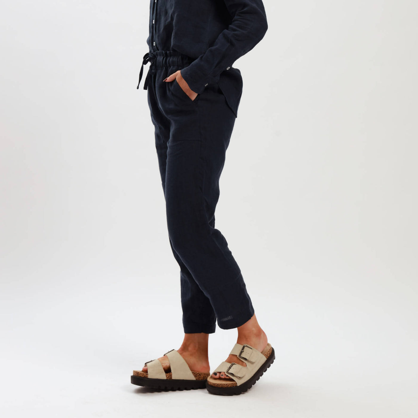 Ladies Linen - Pants | Navy