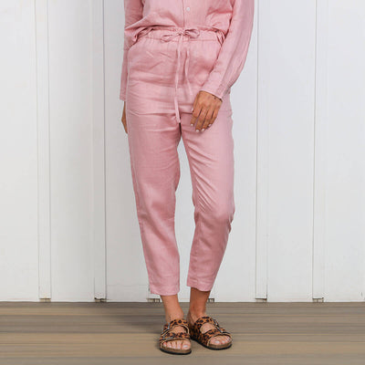 Ladies Linen Pants | Soft Pink