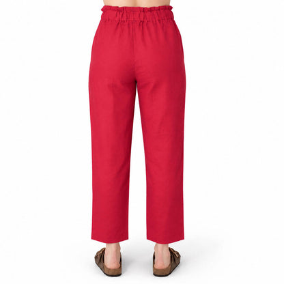 Ladies Linen - Pants | Raspberry