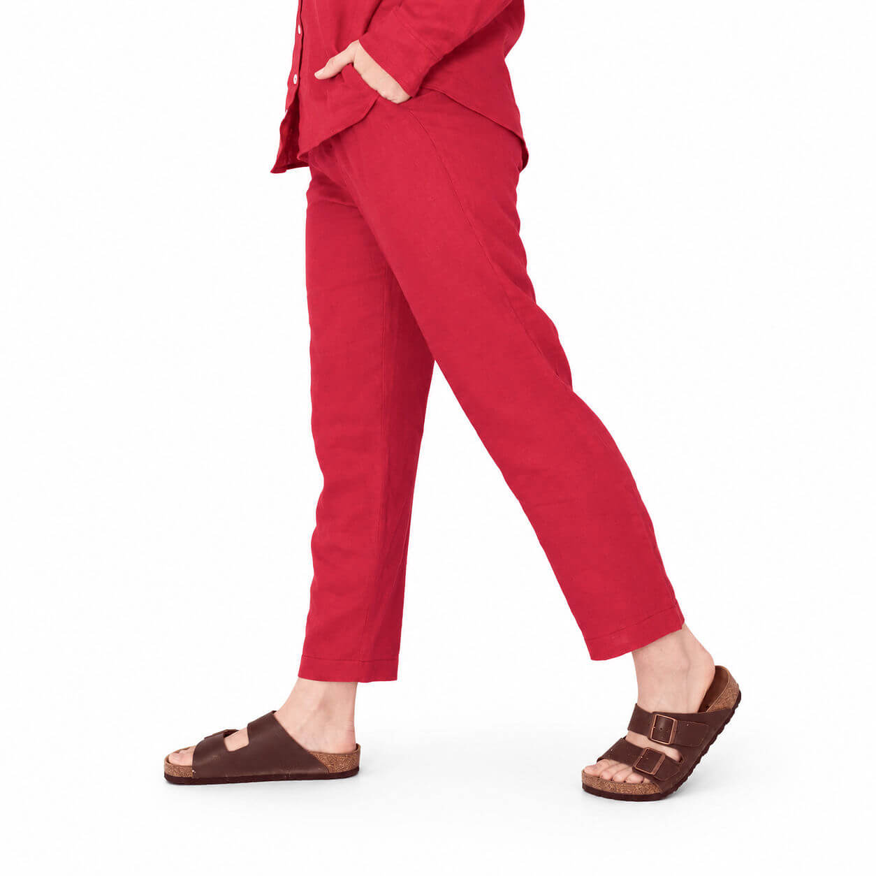 Ladies Linen - Pants | Raspberry