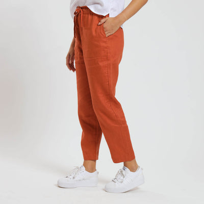 Ladies Linen - Pants | Rust