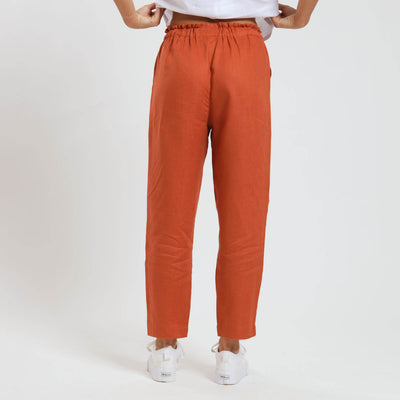 Ladies Linen - Pants | Rust