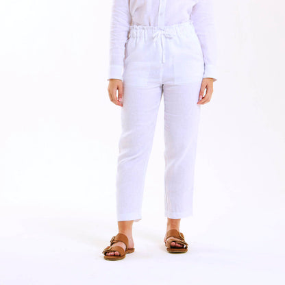 Ladies Linen - Pants | White