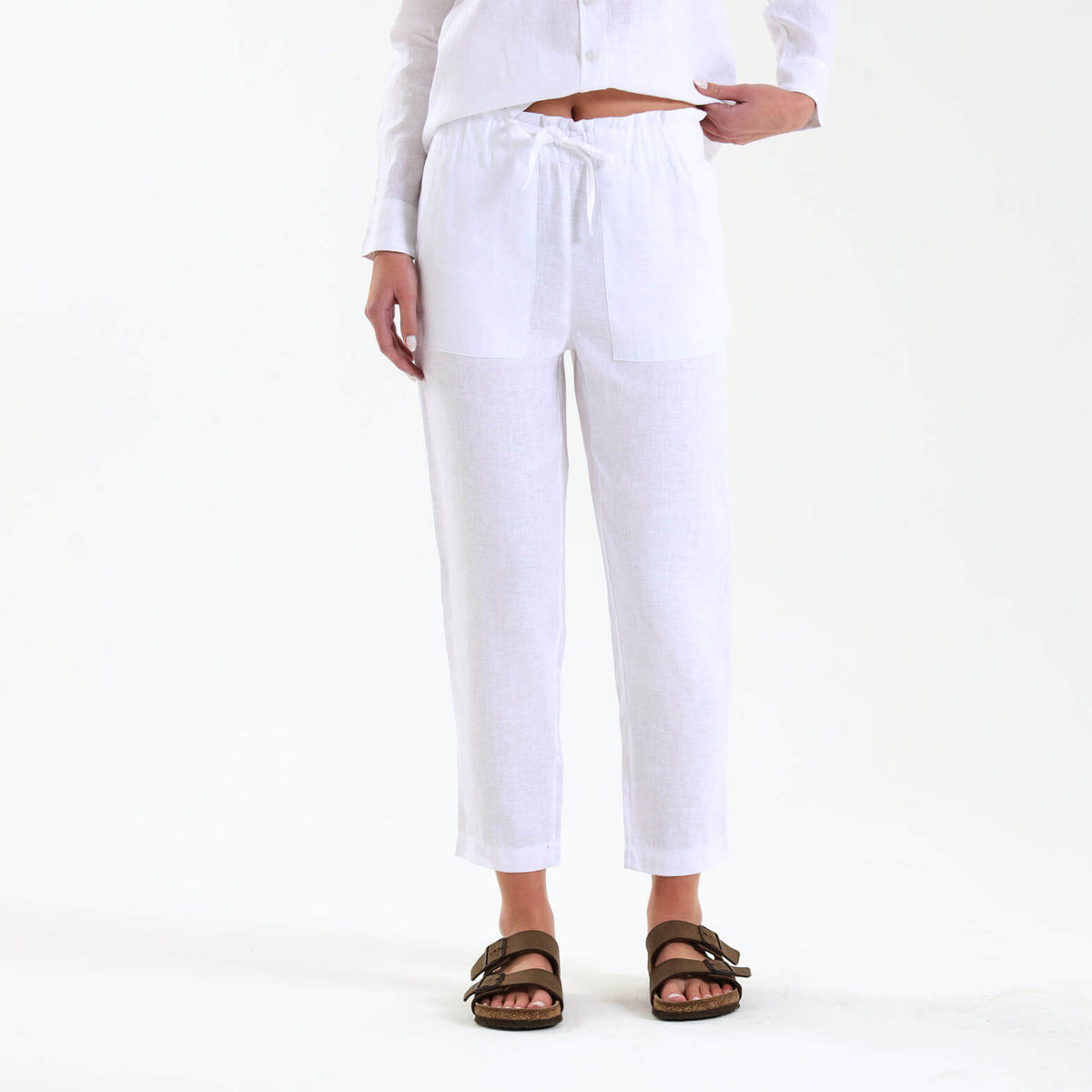 Ladies Linen - Pants | White