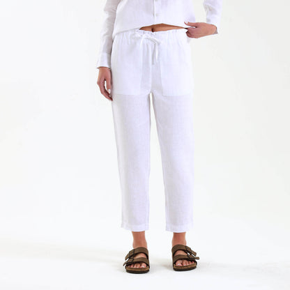 Ladies Linen - Pants | White