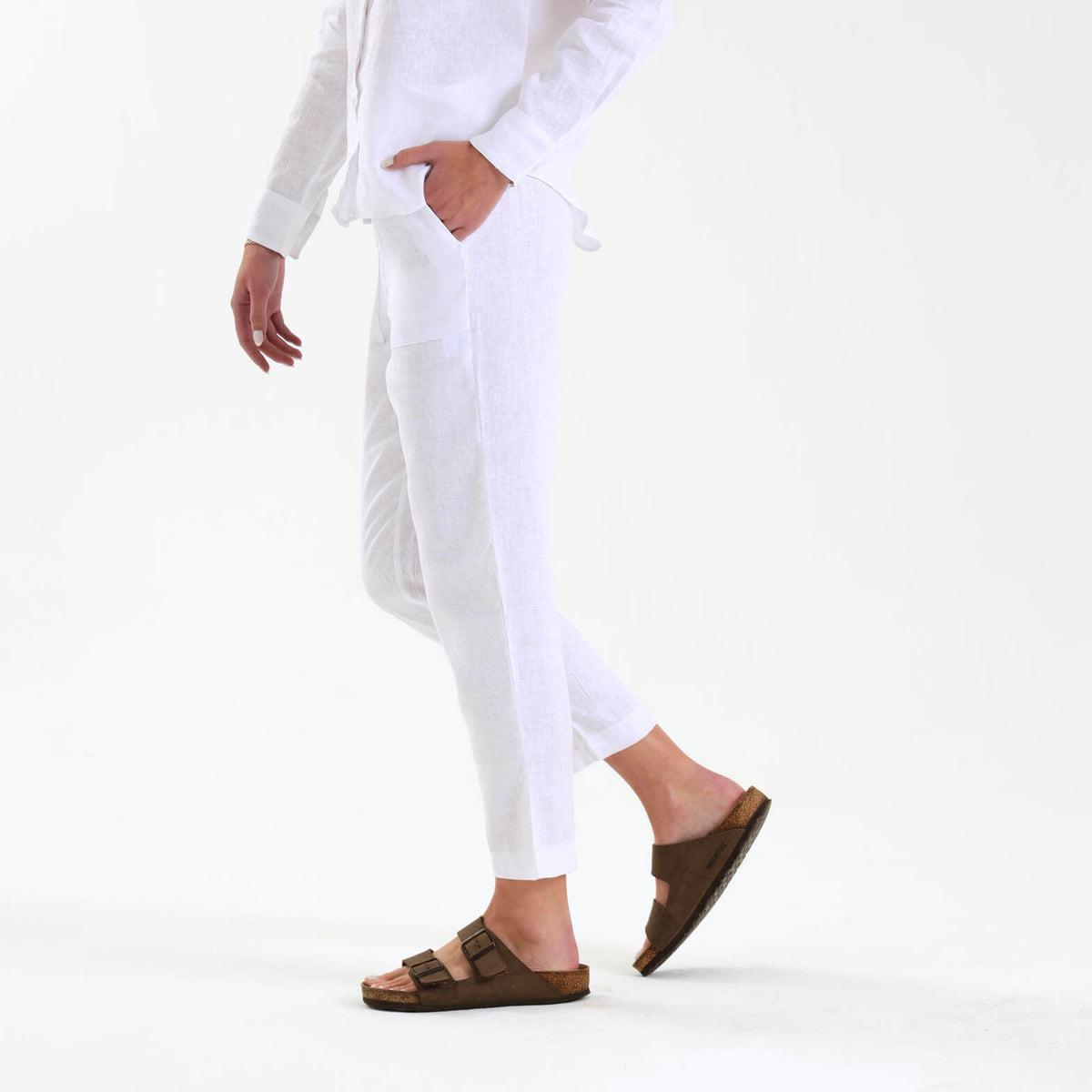 Ladies Linen - Pants | White