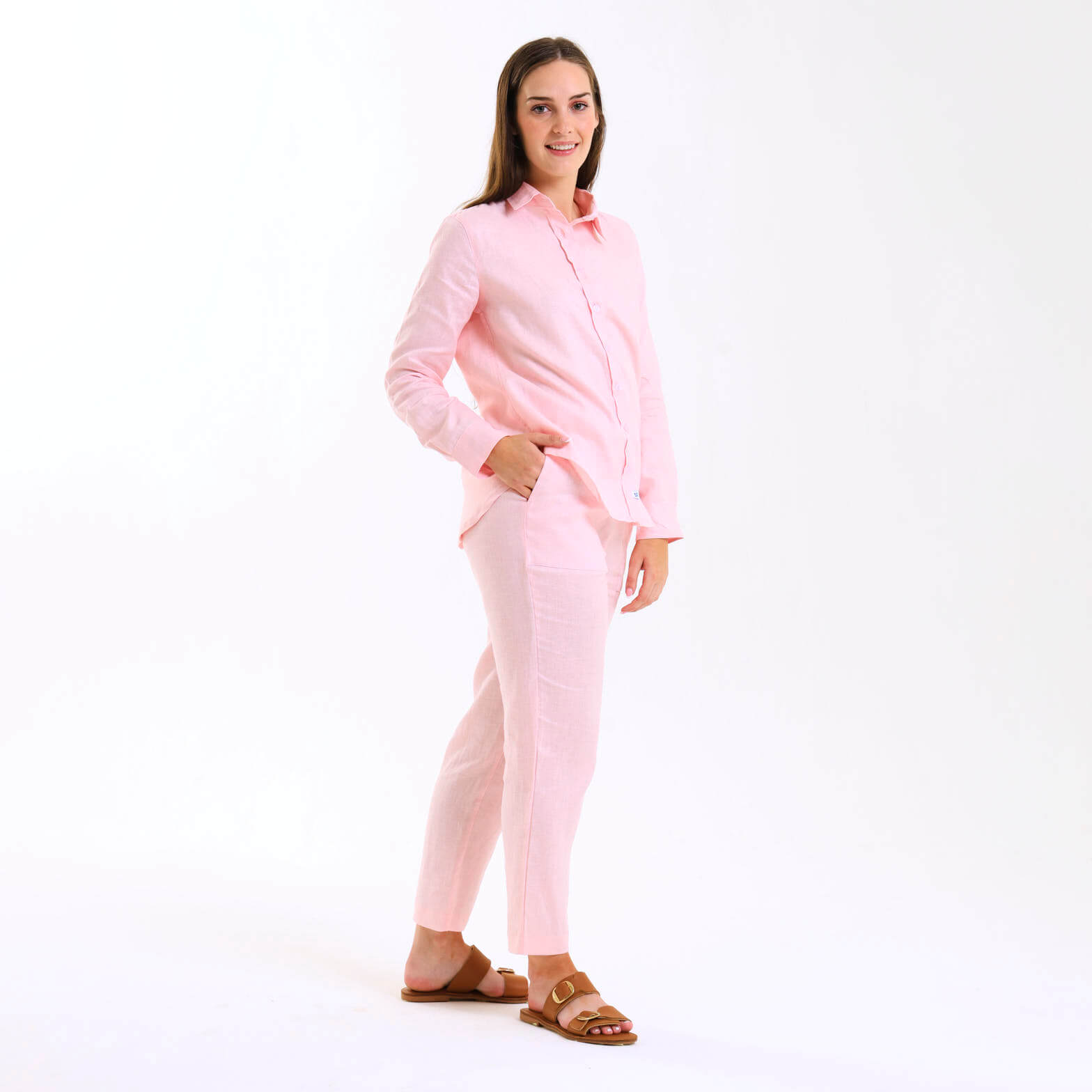 Ladies Linen - Pants | Baby Pink
