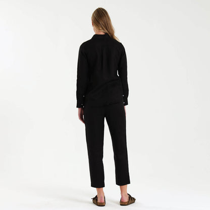 Ladies Linen - Long Sleeve Shirt | Black