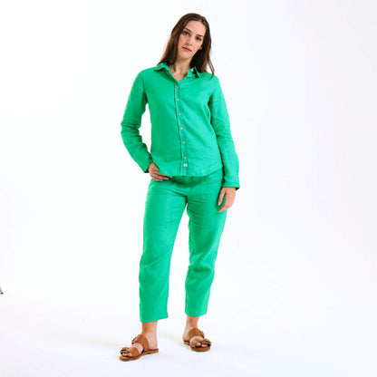 Ladies Linen - Long Sleeve Shirt | Green