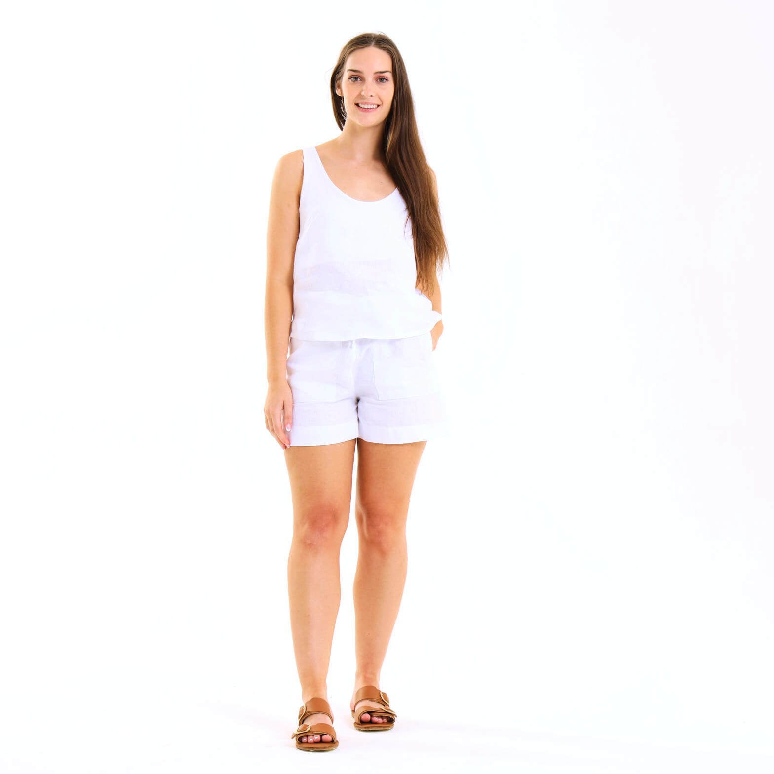 Ladies Linen - Shorts | White