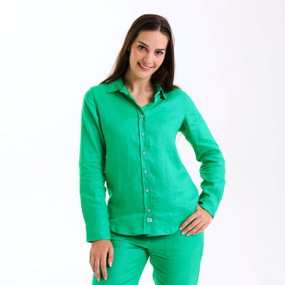 Ladies Linen - Long Sleeve Shirt | Green
