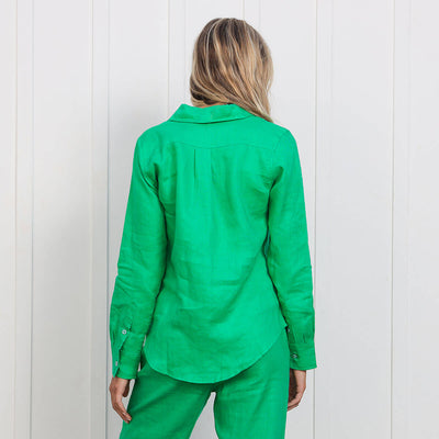 Ladies Linen - Long Sleeve Shirt | Green