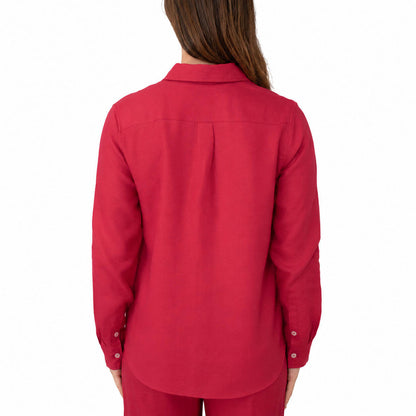 Ladies Linen - Long Sleeve Shirt | Raspberry