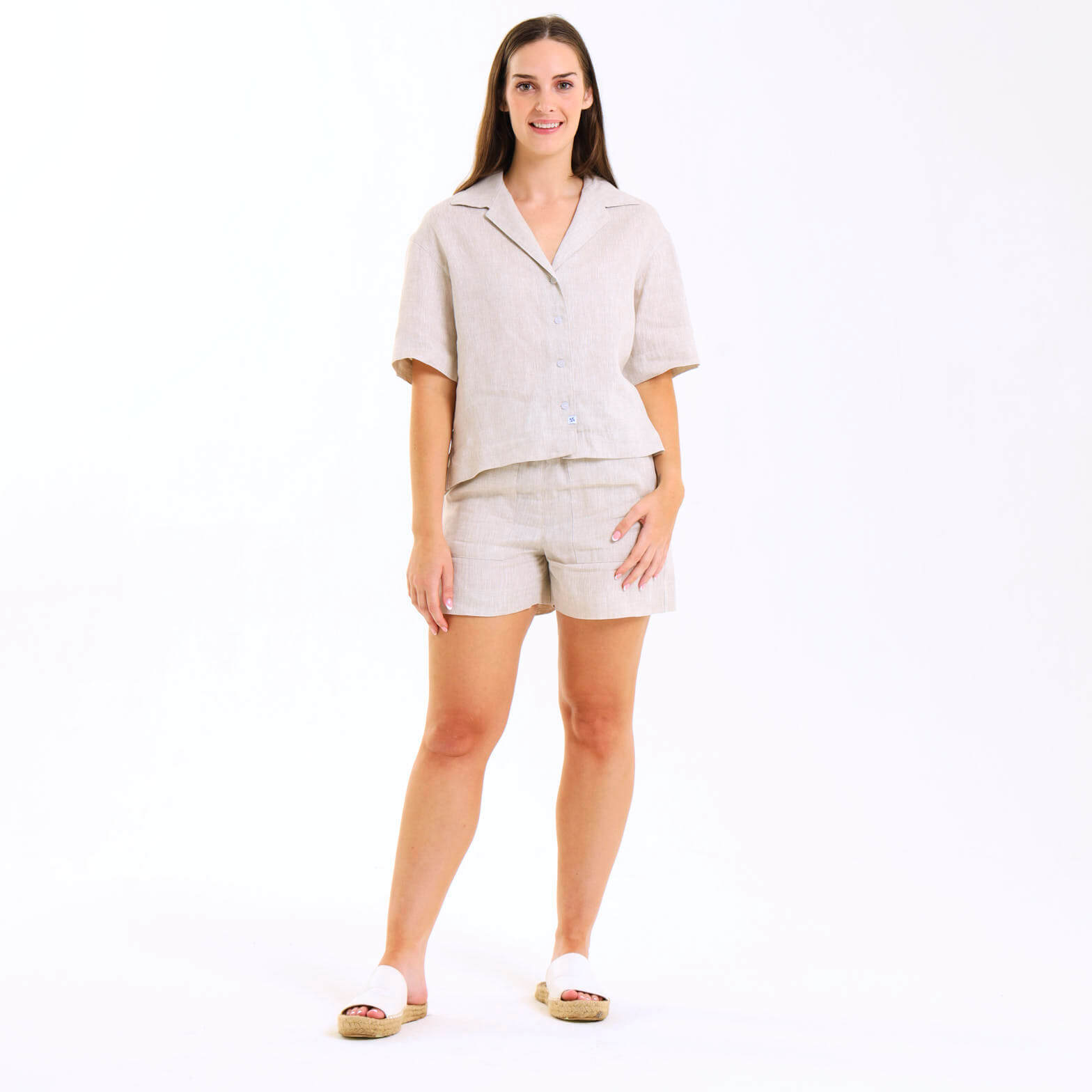 Ladies Linen - Short Sleeve Shirt | Natural