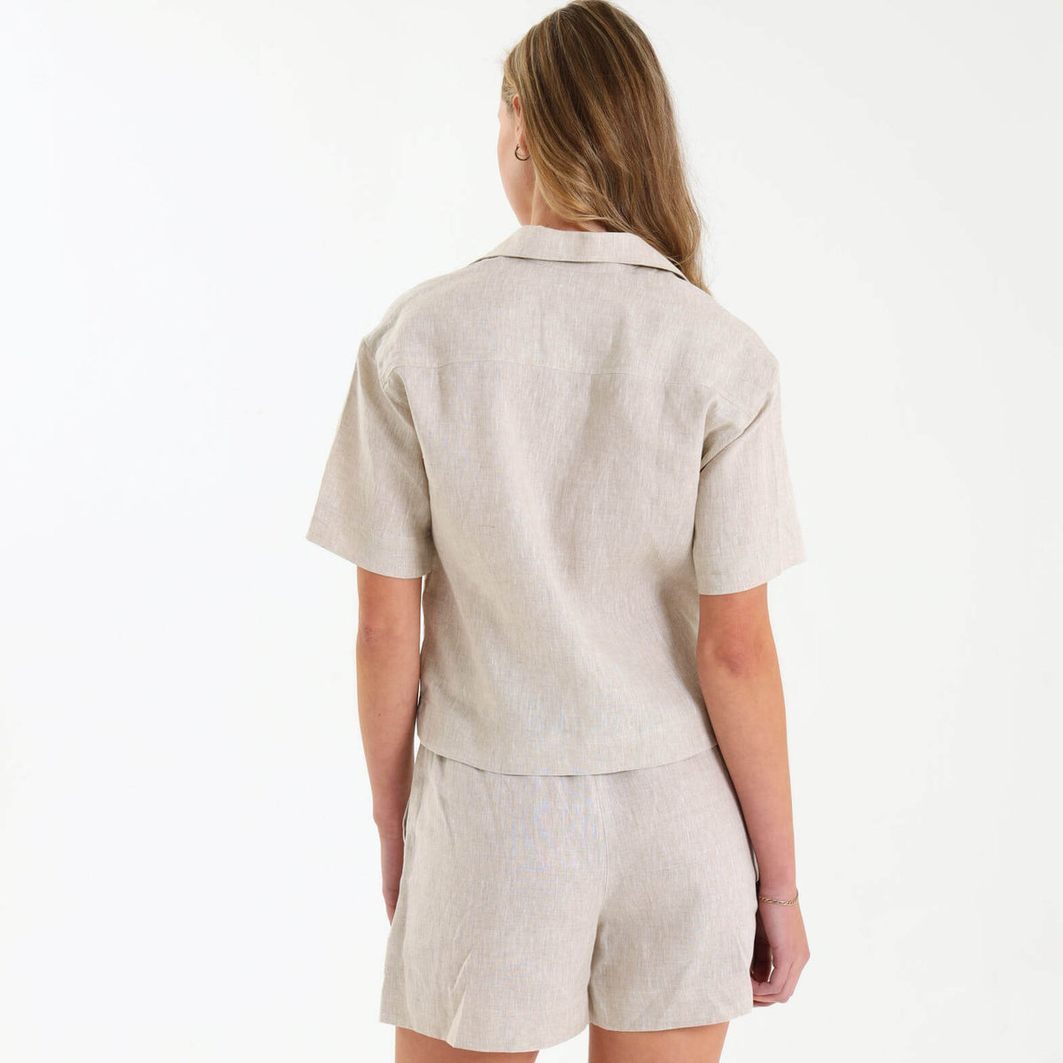 Ladies Linen - Short Sleeve Shirt | Natural