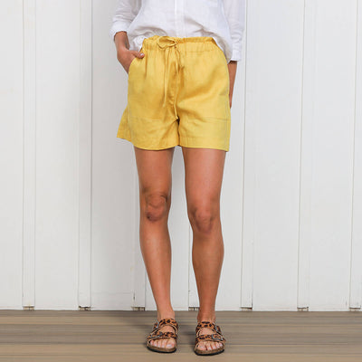 Ladies Linen - Shorts | Mustard
