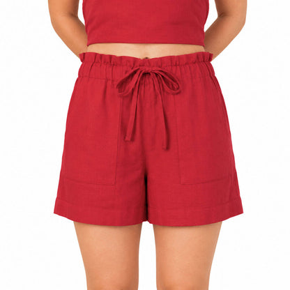Ladies Linen - Shorts | Raspberry