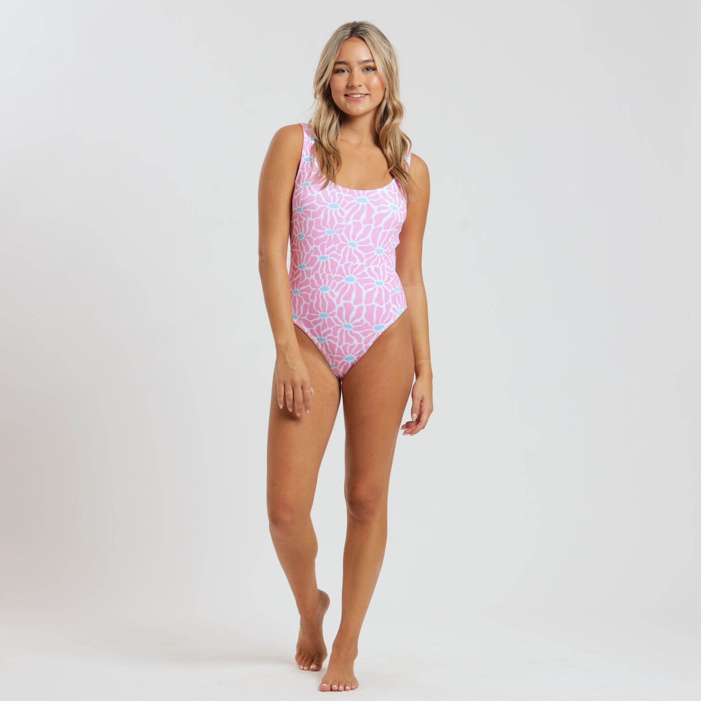 Ladies One Piece - Flowers | Pink