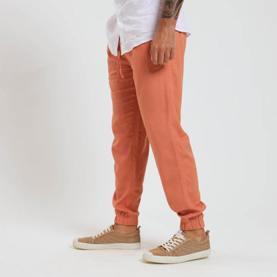 Linen Joggers | Apricot