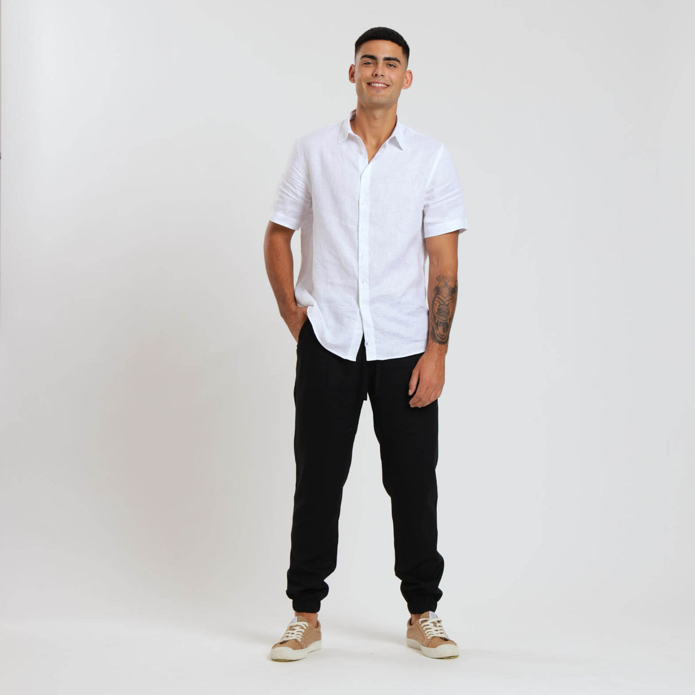 Linen Joggers | Black