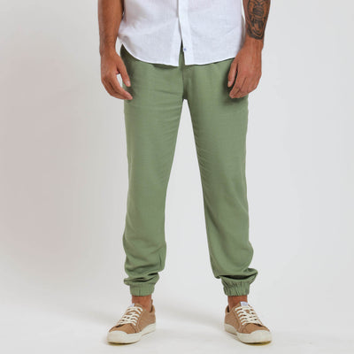 Linen Joggers | Sage