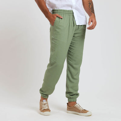 Linen Joggers | Sage