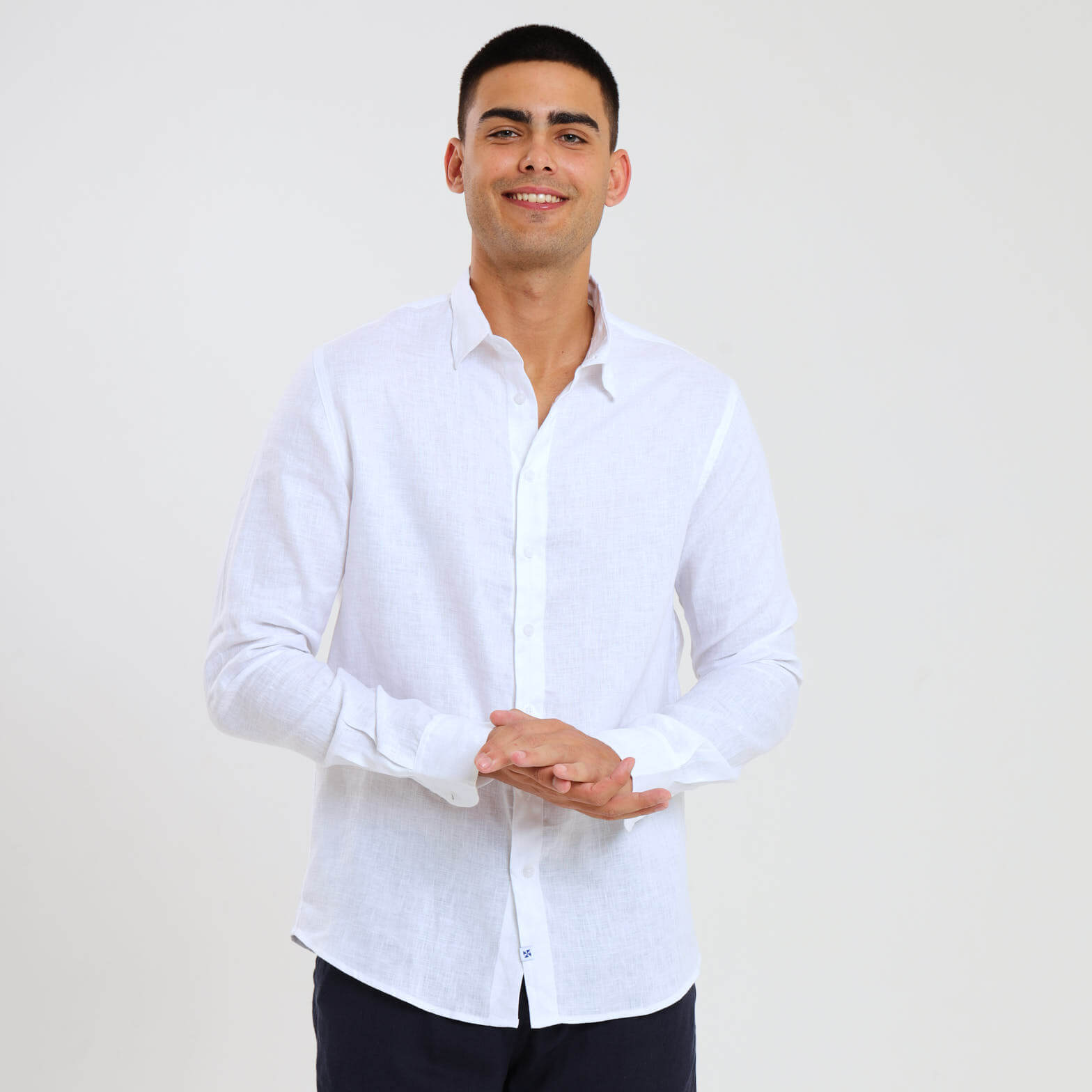 Long Sleeve Linen Shirt | White