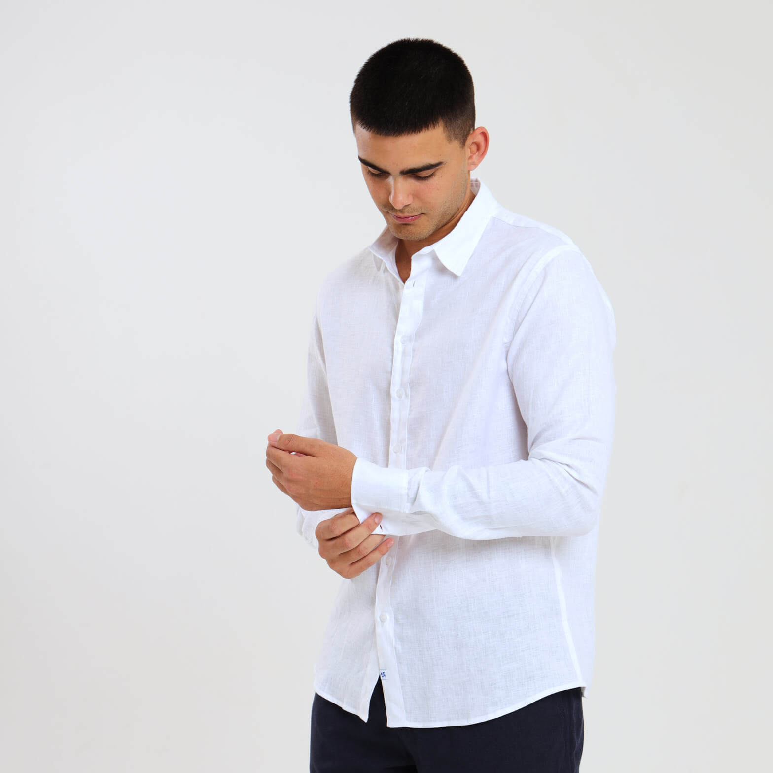 Long Sleeve Linen Shirt | White