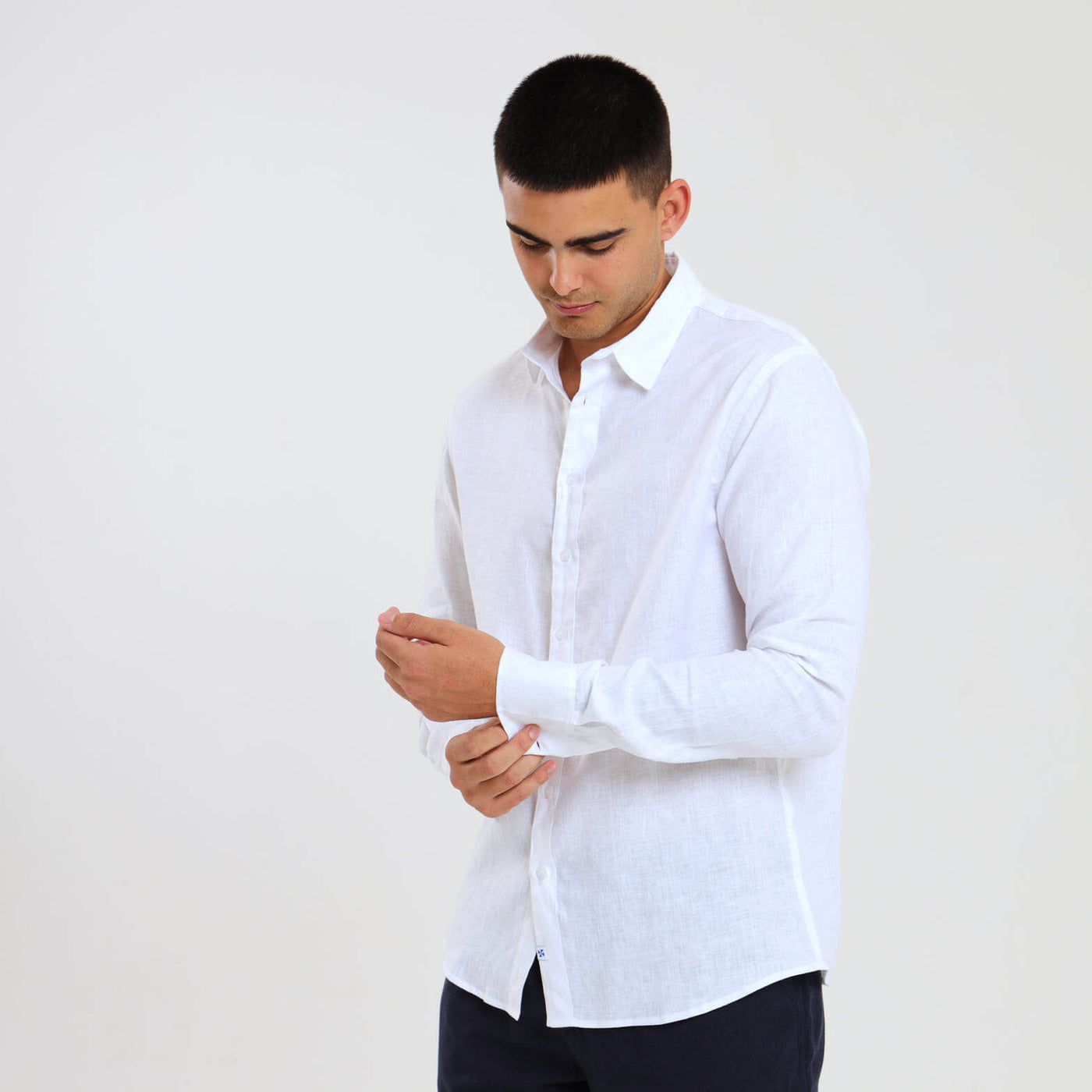 Long Sleeve Linen Shirt | White