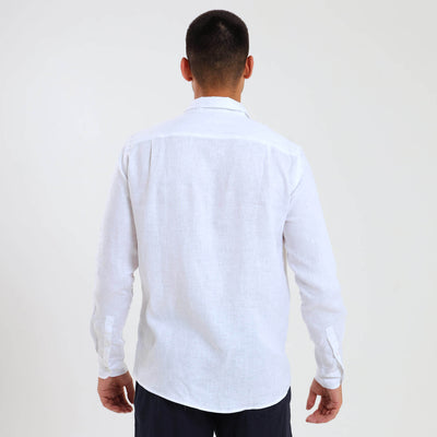 Long Sleeve Linen Shirt | White