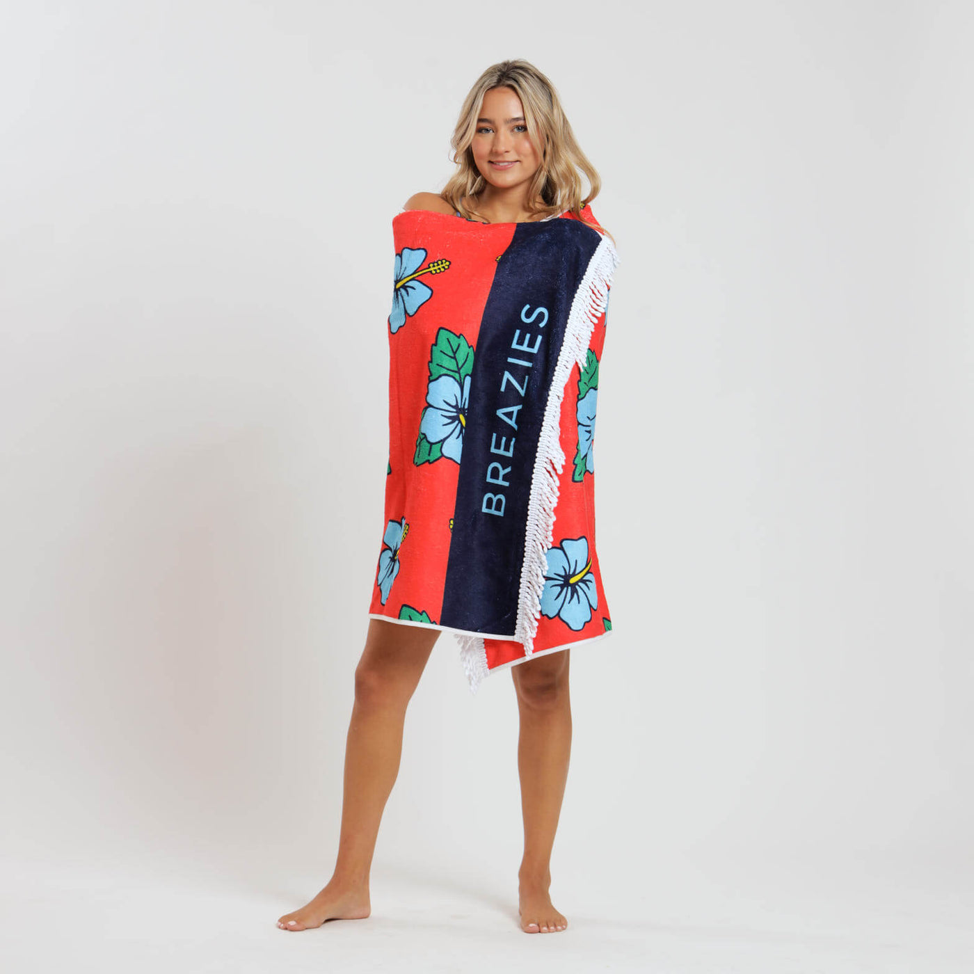 Luxury Beach Towel - Hibiscus | Orange