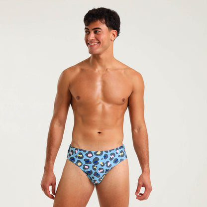 Mens Briefs - Leopard | Baby Blue