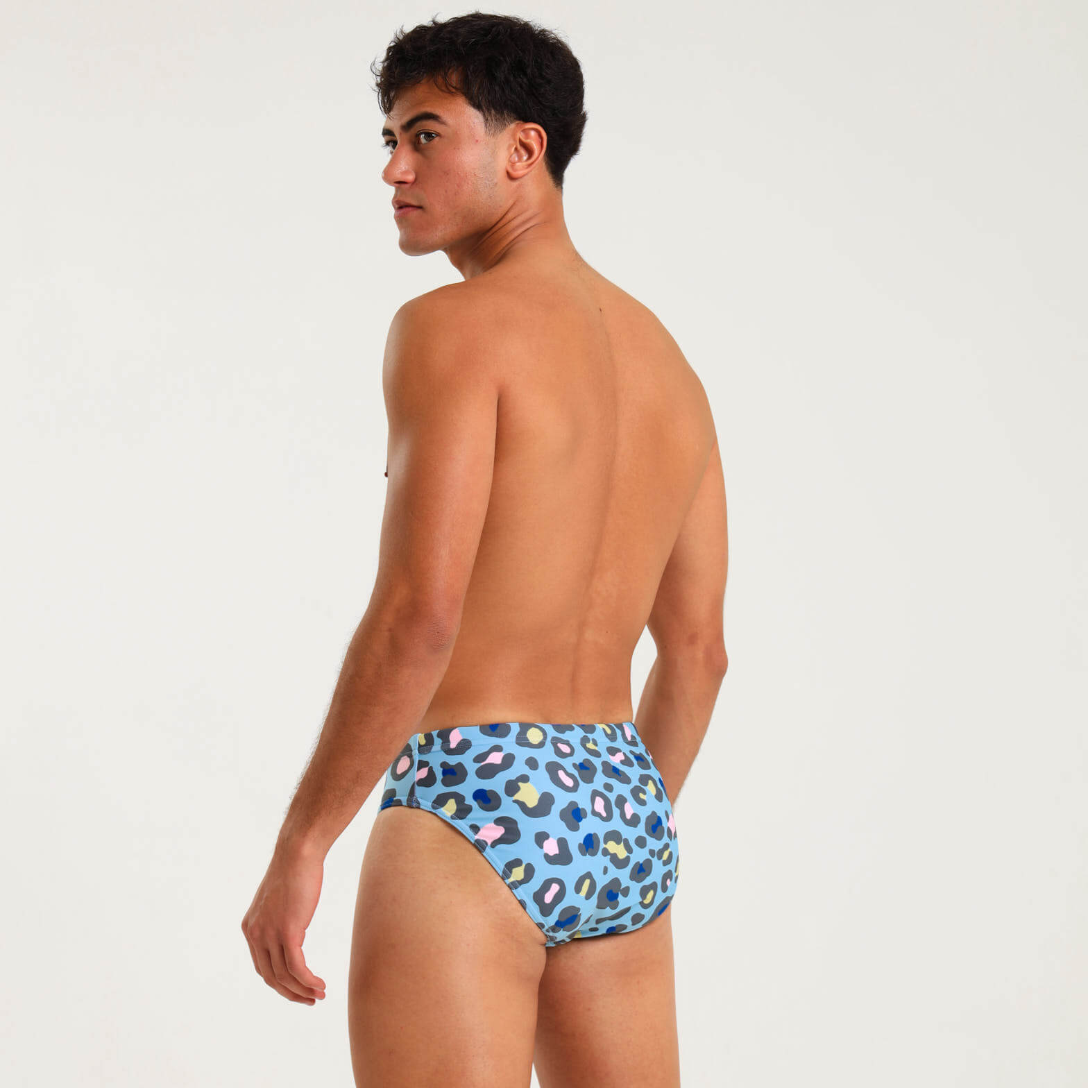 Mens Briefs - Leopard | Baby Blue