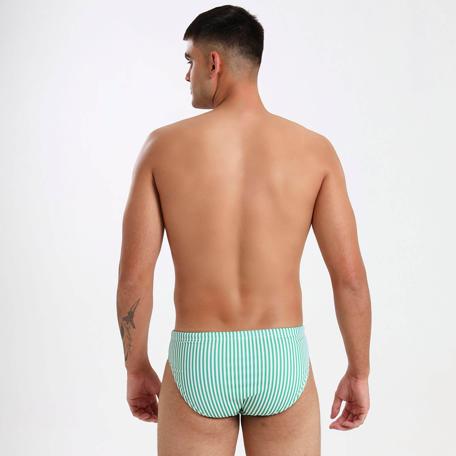 Mens Briefs - Pin Stripes | Green
