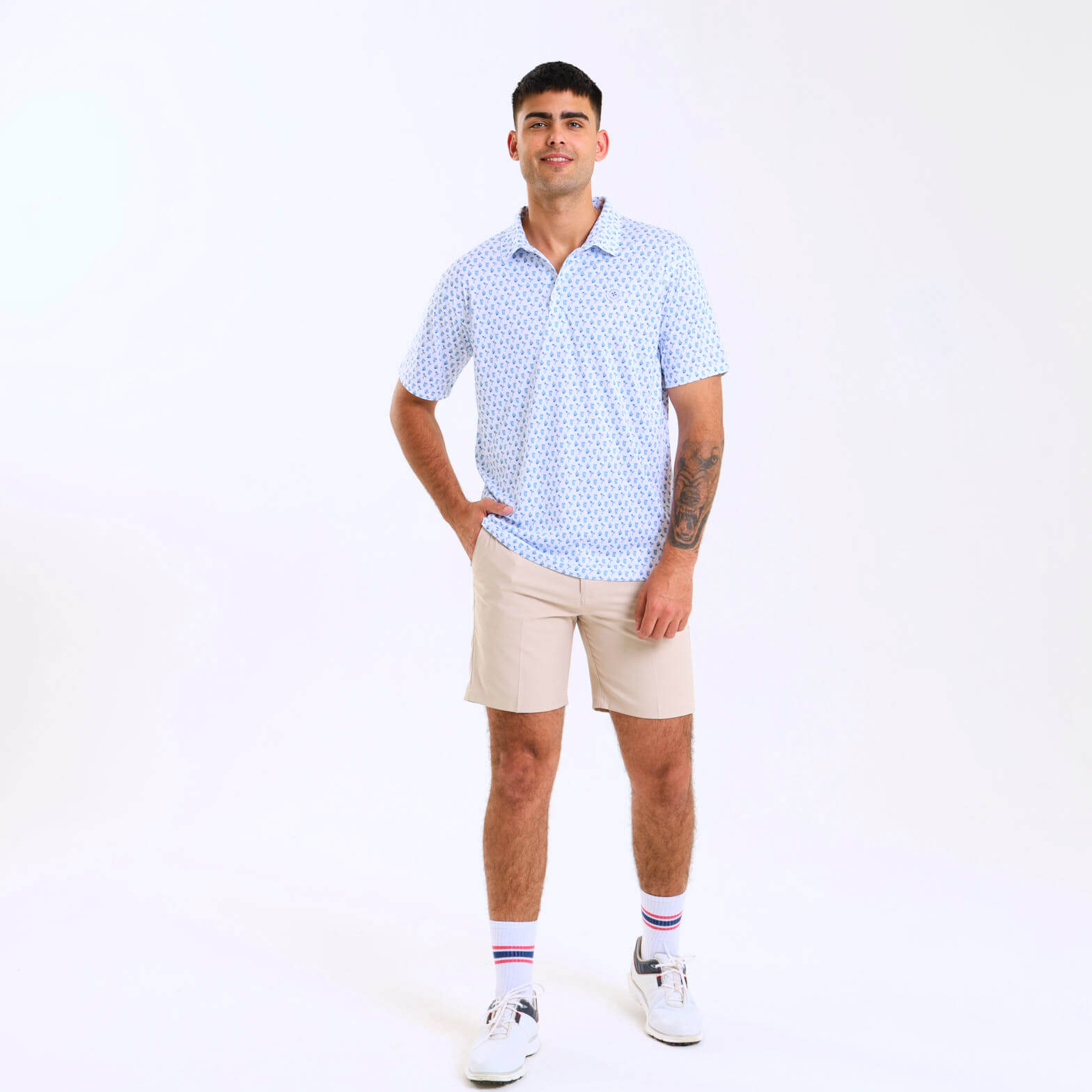 Mens Golf Shirt - Cocktails | Blue