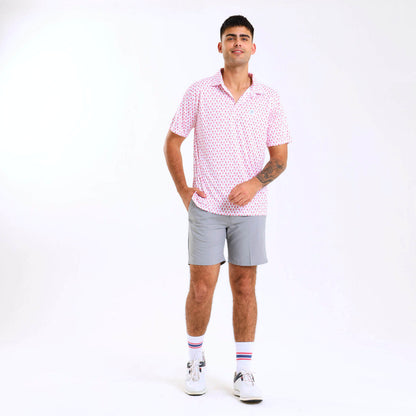 Mens Golf Shirt - Cocktails | Coral