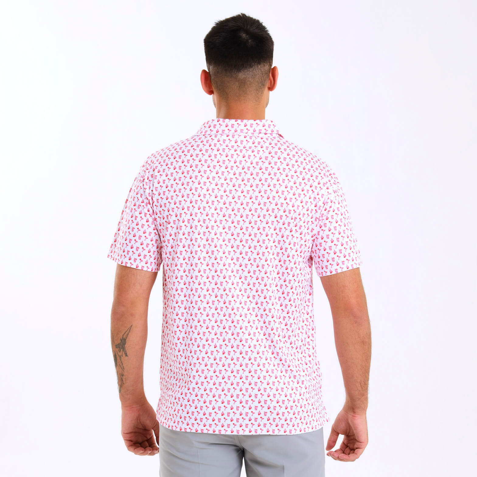 Mens Golf Shirt - Cocktails | Coral