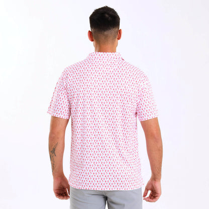 Mens Golf Shirt - Cocktails | Coral