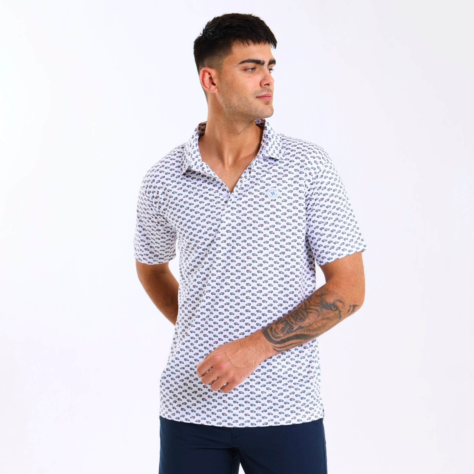 Mens Golf Shirt - Jeep | Steel