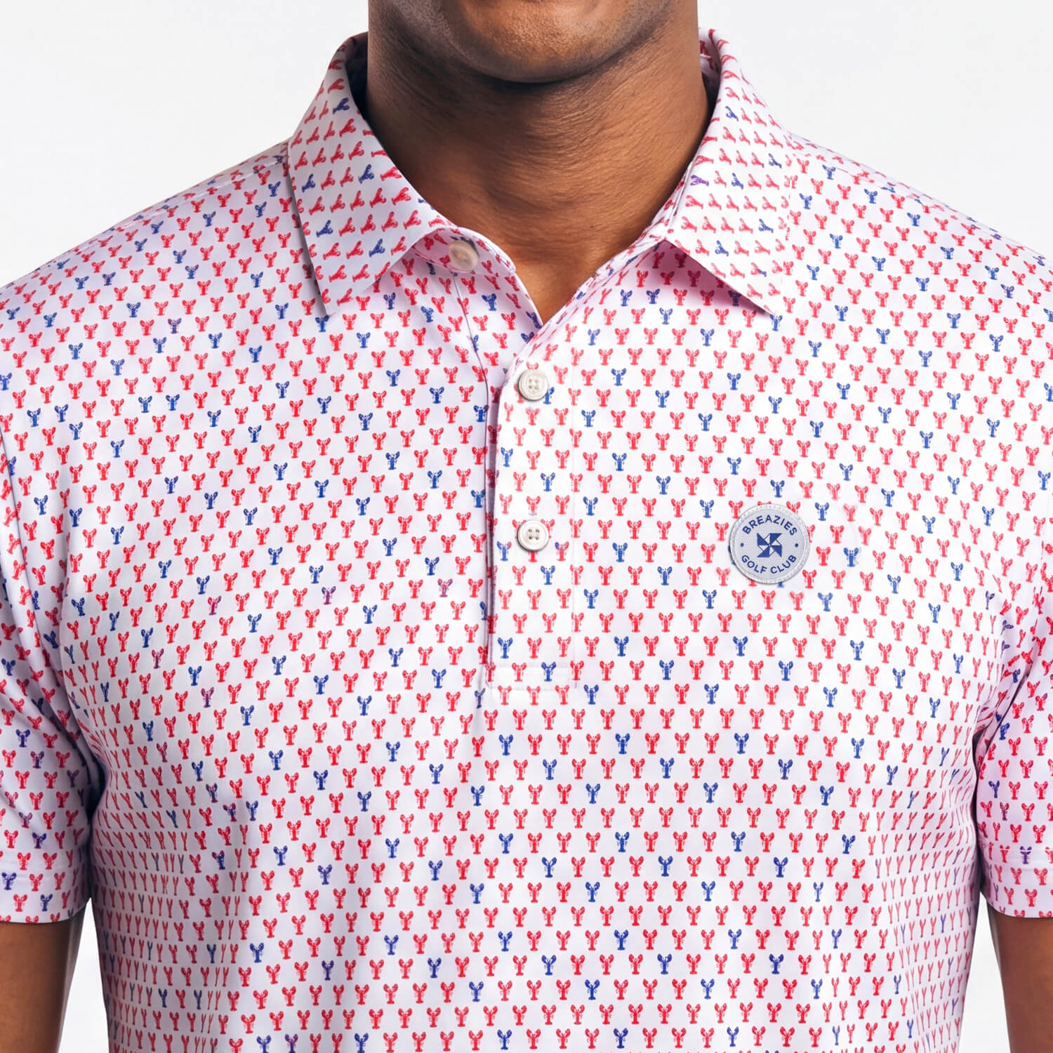 Mens Golf Shirt - Lobsters | Coral