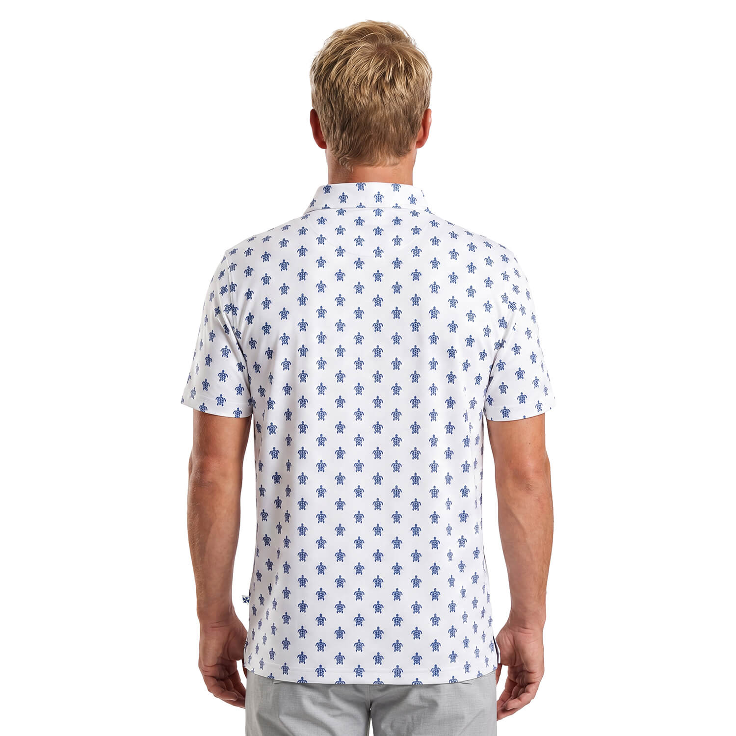 Mens Golf Shirt - Mini Turtles | Blue