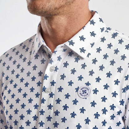 Mens Golf Shirt - Mini Turtles | Blue