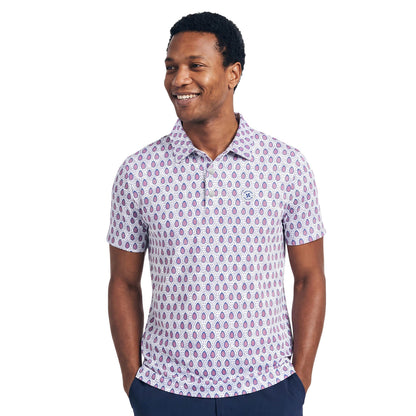 Mens Golf Shirt - Papaya | Blue