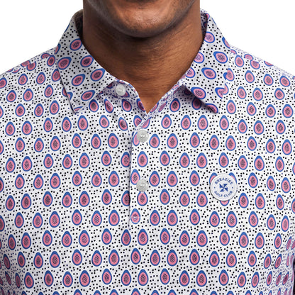 Mens Golf Shirt - Papaya | Blue