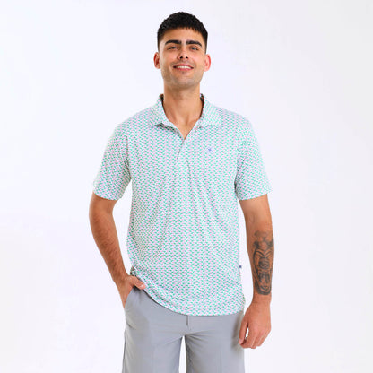 Mens Golf Shirt - Pin High | Green