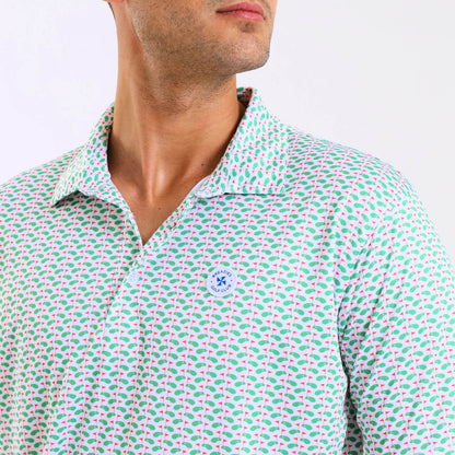 Mens Golf Shirt - Pin High | Green