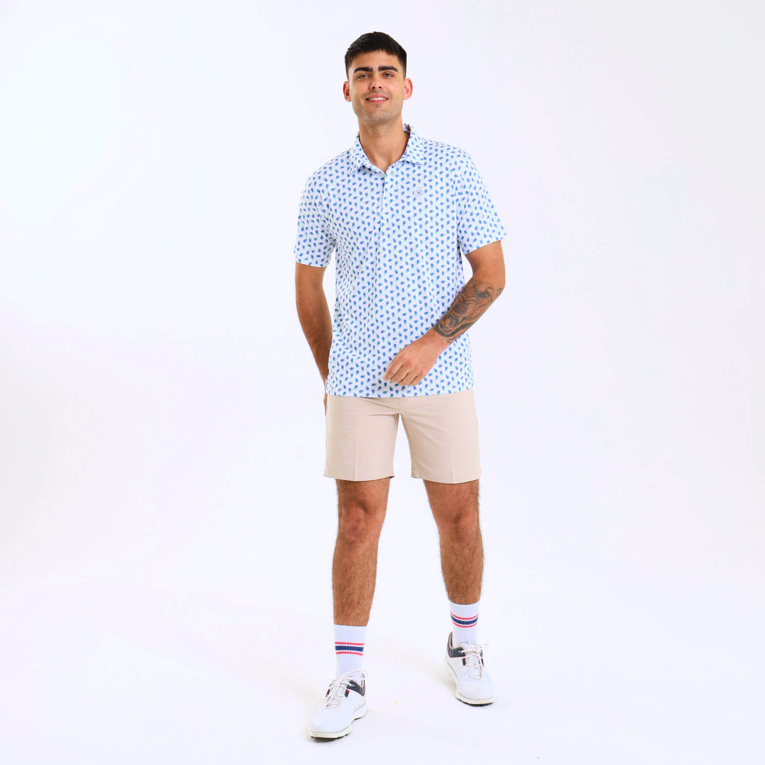 Mens Golf Shirt - Pineapples | Blue