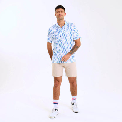 Mens Golf Shirt - Pineapples | Blue