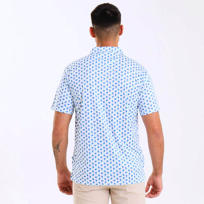 Mens Golf Shirt - Pineapples | Blue