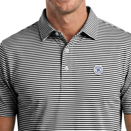 Mens Golf Shirt - Stripes | Black